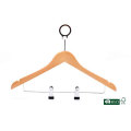 Anti-Theft Notched Solid Wooden Hangers with Clips